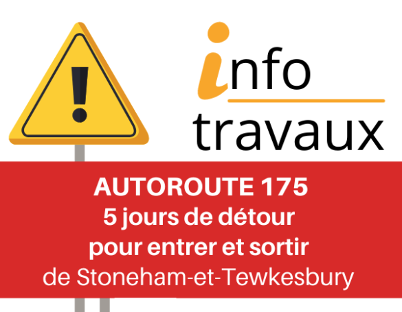 Autoroute 175 - Détour pour entrer et sortir de Stoneham