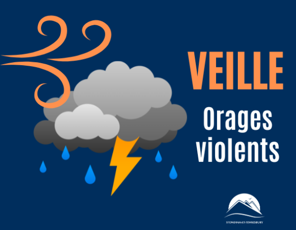 Avis de veille de tempête - orages et fortes pluies