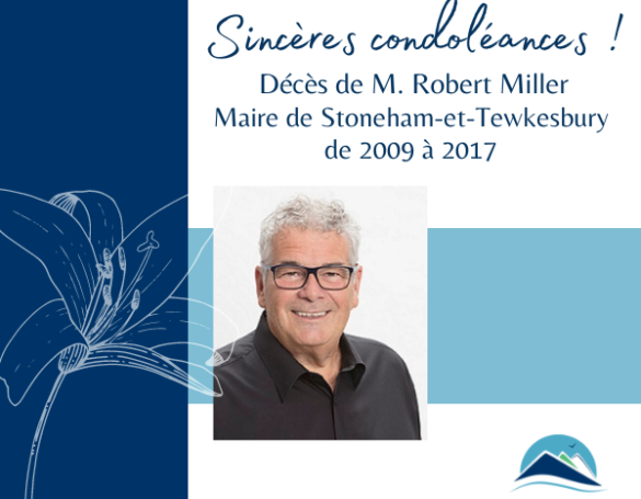 Les drapeaux de la municipalité de Stoneham-et-Tewkesbury sont en berne en hommage à monsieur Robert Miller