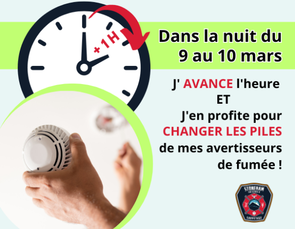 Changement d'heure ce samedi & vérification des avertisseurs
